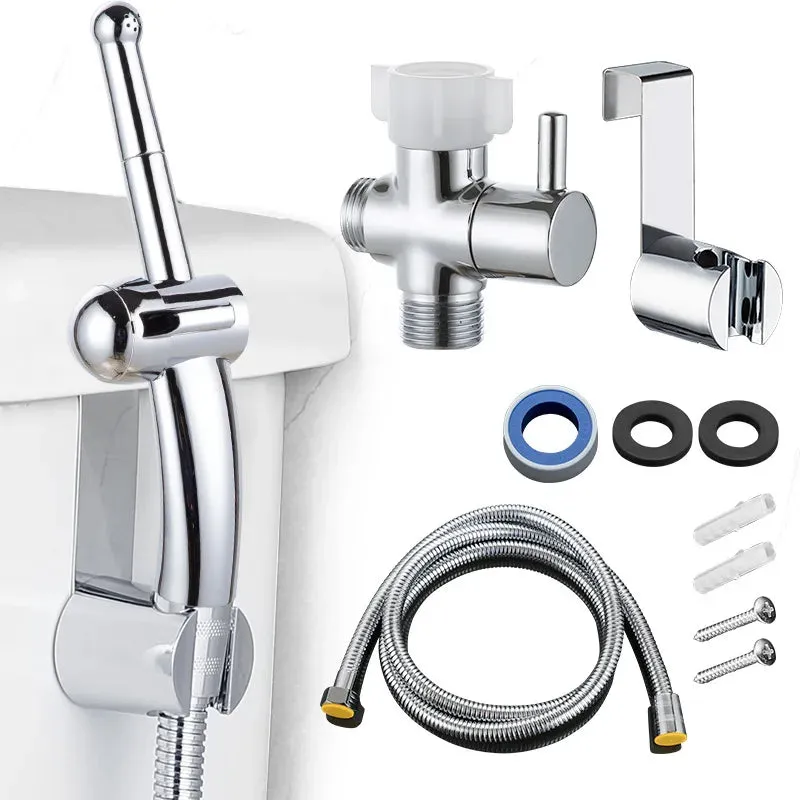 1/2inch 7/8 inch 1/4PCS Handheld Bidet Toilet Hand Faucet Sprayer Hanging Base Hook Head Hose Shower Adapter Diverter Set