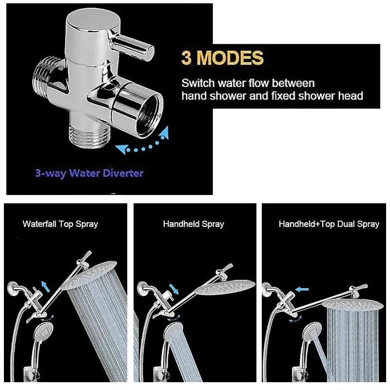 1/2inch 7/8 inch 1/4PCS Handheld Bidet Toilet Hand Faucet Sprayer Hanging Base Hook Head Hose Shower Adapter Diverter Set