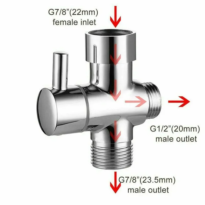1/2inch 7/8 inch 1/4PCS Handheld Bidet Toilet Hand Faucet Sprayer Hanging Base Hook Head Hose Shower Adapter Diverter Set