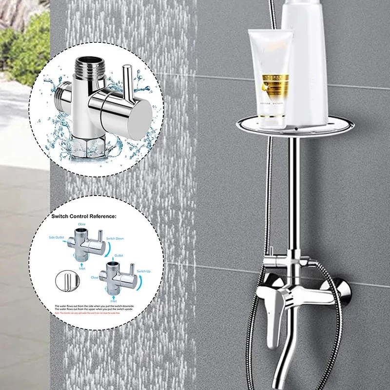 1/2inch 7/8 inch 1/4PCS Handheld Bidet Toilet Hand Faucet Sprayer Hanging Base Hook Head Hose Shower Adapter Diverter Set