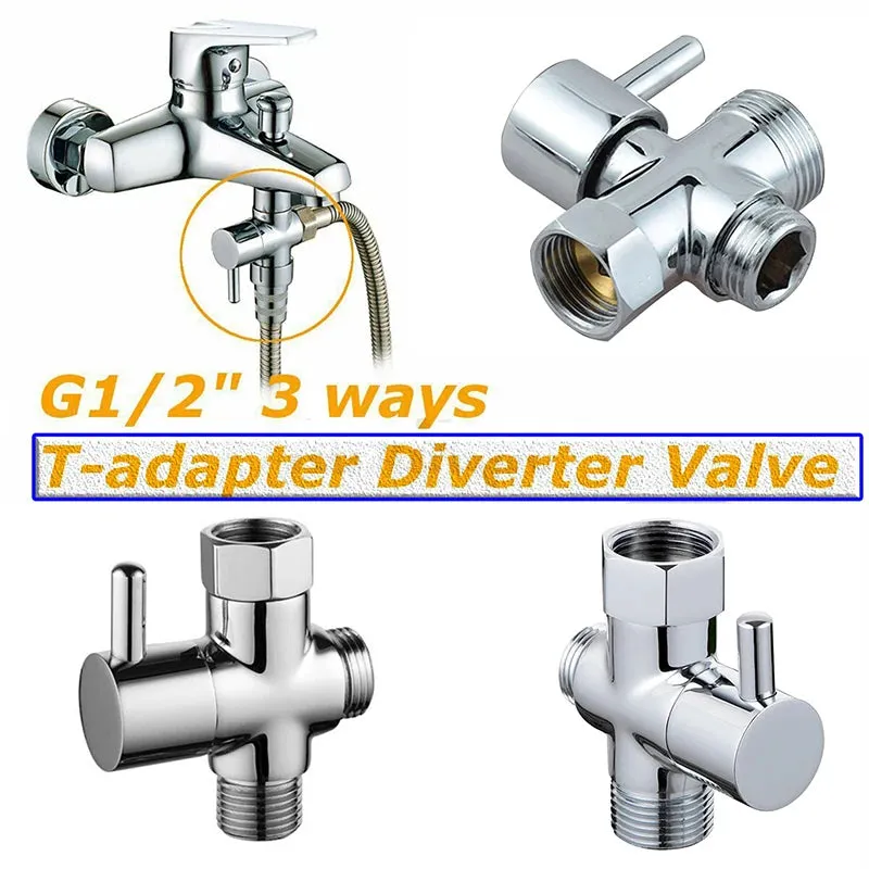 1/2inch 7/8 inch 1/4PCS Handheld Bidet Toilet Hand Faucet Sprayer Hanging Base Hook Head Hose Shower Adapter Diverter Set