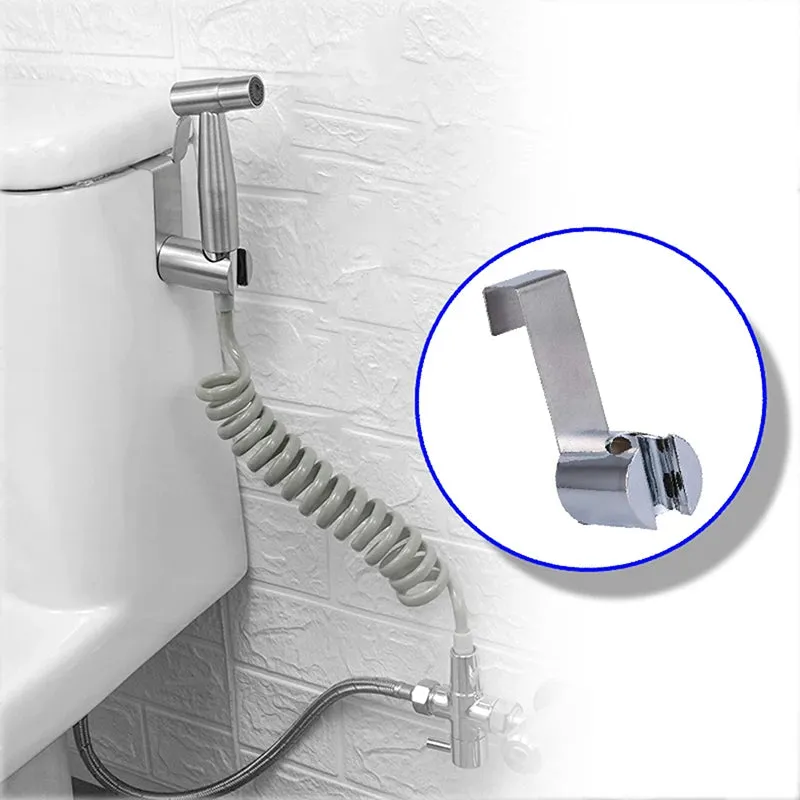 1/2inch 7/8 inch 1/4PCS Handheld Bidet Toilet Hand Faucet Sprayer Hanging Base Hook Head Hose Shower Adapter Diverter Set