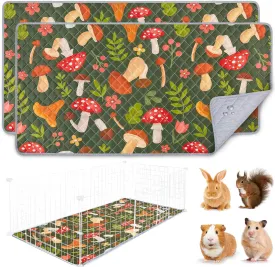 2 Pack Guinea Pig Bedding, Washable Guinea Pig Cage Liner Reusable Guinea Pig Mat Waterproof Guinea Pig Bedding Super Absorbant Guinea Pig Pee Pads