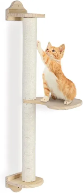 2 Pcs Cat Scratching Posts Sisal Hemp, Wall-Mounted Kitten Sisal Rope Scratchers, Cat Scratching Tree Climbing Toy, Indoor Cattery Playground Cat Paw Scratchers