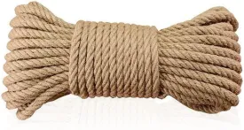 82 Feet 10mm Jute Rope, Heavy Duty Jute Twine String Natural Hemp Rope Sisal Rope Heavy Duty Jute Cord for Arts, Crafts, Gift Wrapping, Gardening, Cat Scratching Post, Home Wedding Decoration (10 mm)
