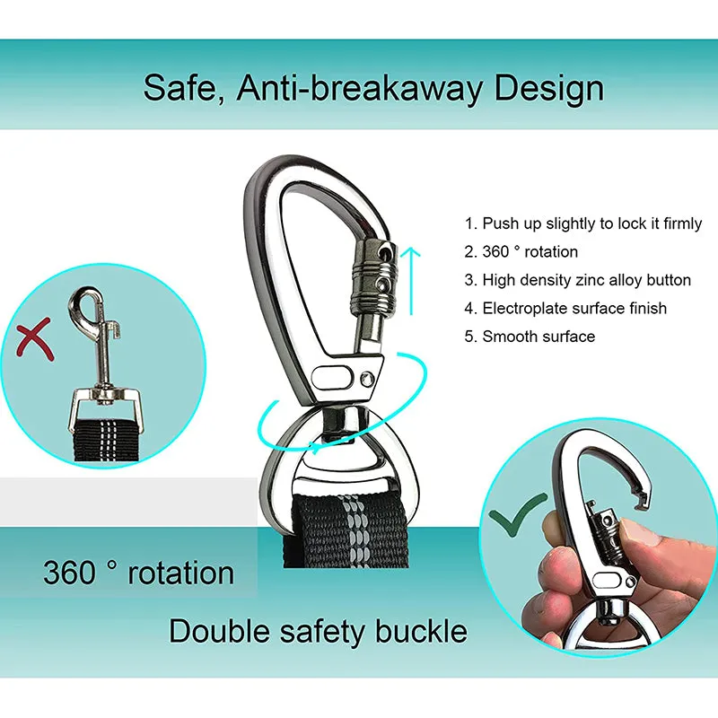 Adjustable Dog Seat Belt Enhanced Carabiner