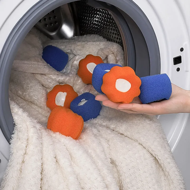 Anyhouz Magic Laundry Ball Orange Panda Sponge Reusable Pet Hair Lint Fiber Catcher Remover Tool For Washing Machine