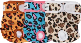 Avont 3 Pack Washable Female Dog Diapers, Premium Reusable Highly Absorbent Doggie Period Panties Durable Dog Diaper Cover -XL Leopard Print