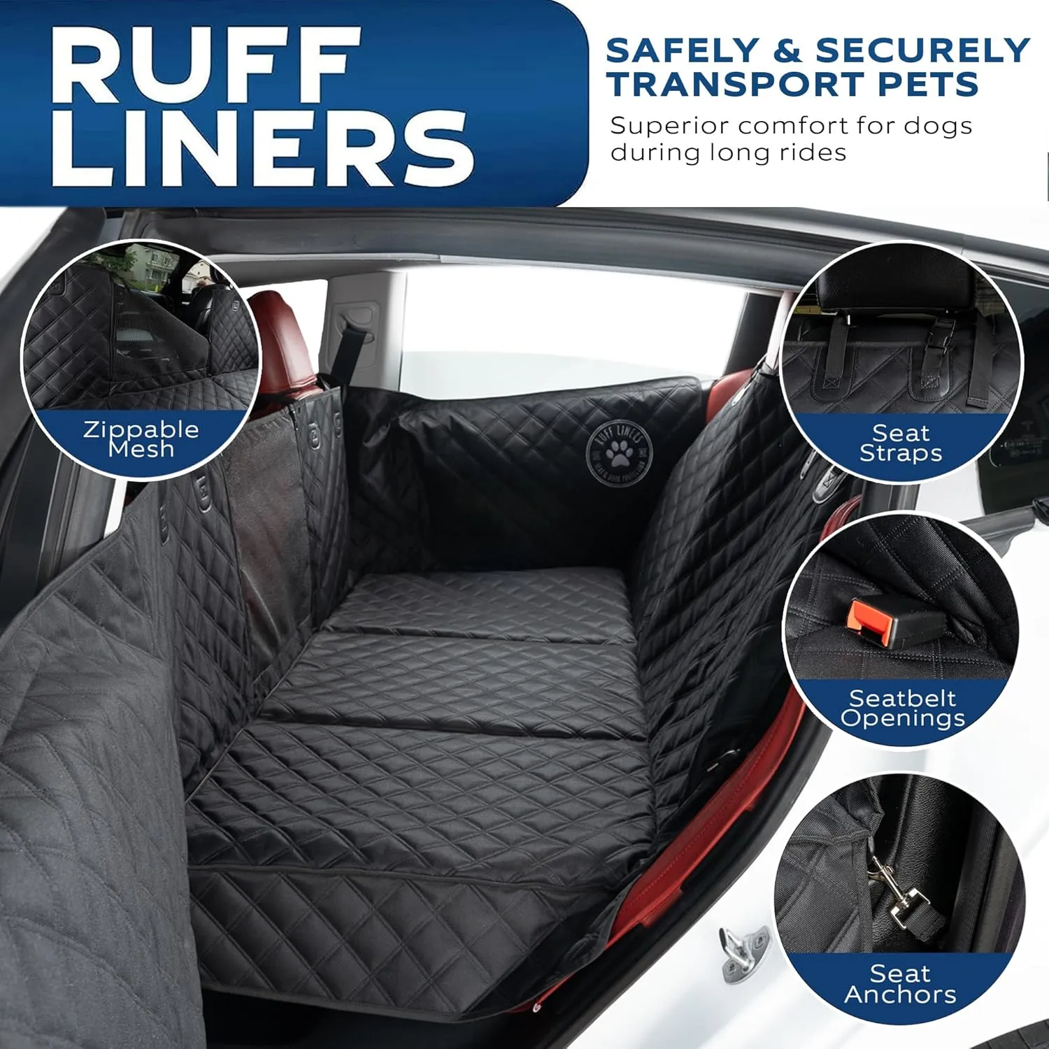Back Seat Extender for Dogs, Medium 2024 Version  Make More Room for Your Pup  Waterproof, Door Protection, Machine-Washable & Holds Up to 400 lbs  Hard Bottom Car Seat Cover for Dogs