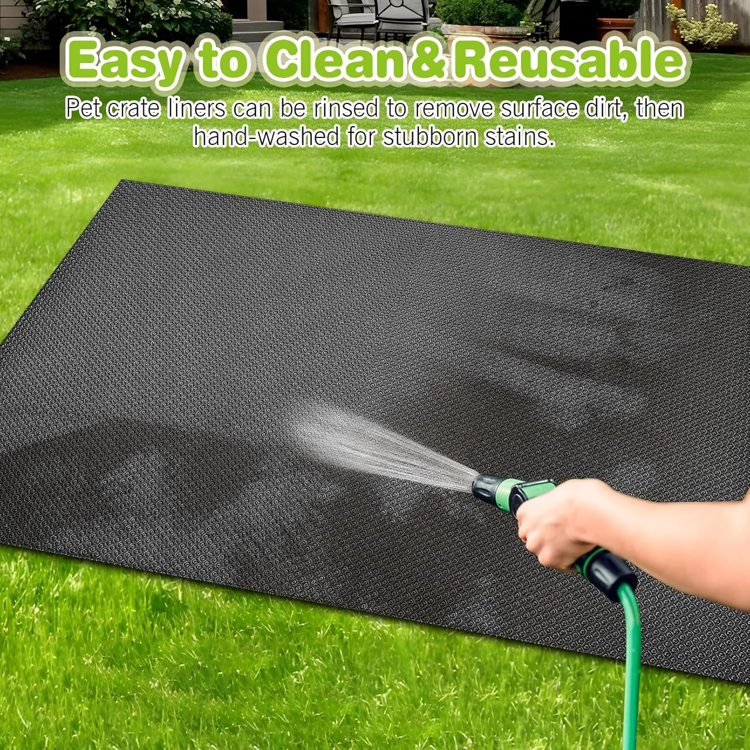 BNOSDM 2 Pcs Waterproof Guinea Pig Cage Liner Washable Rabbit Bedding Liners Reusable Small Animals Pads Playpen Mats for Guinea Pigs Rabbits Hamsters Gerbils, 118x18Inch, Black