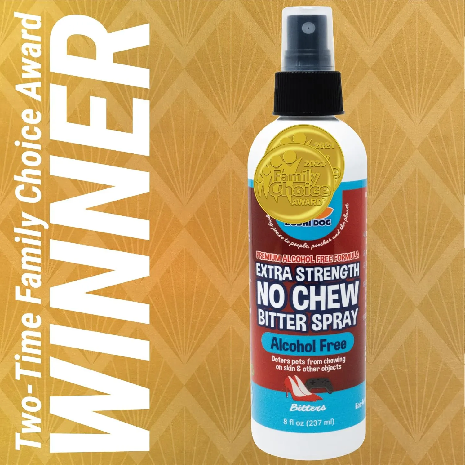 Bodhi Dog Bitter 2-in-1 No Chew & Hot Spot Spray - Natural Anti-Chew Remedy Better Than Bitter Apple - Soothes Hot Spots, Deters Chewing - Safe for Skin, Wounds & Furniture (Alcohol Free, 8 Fl Oz)
