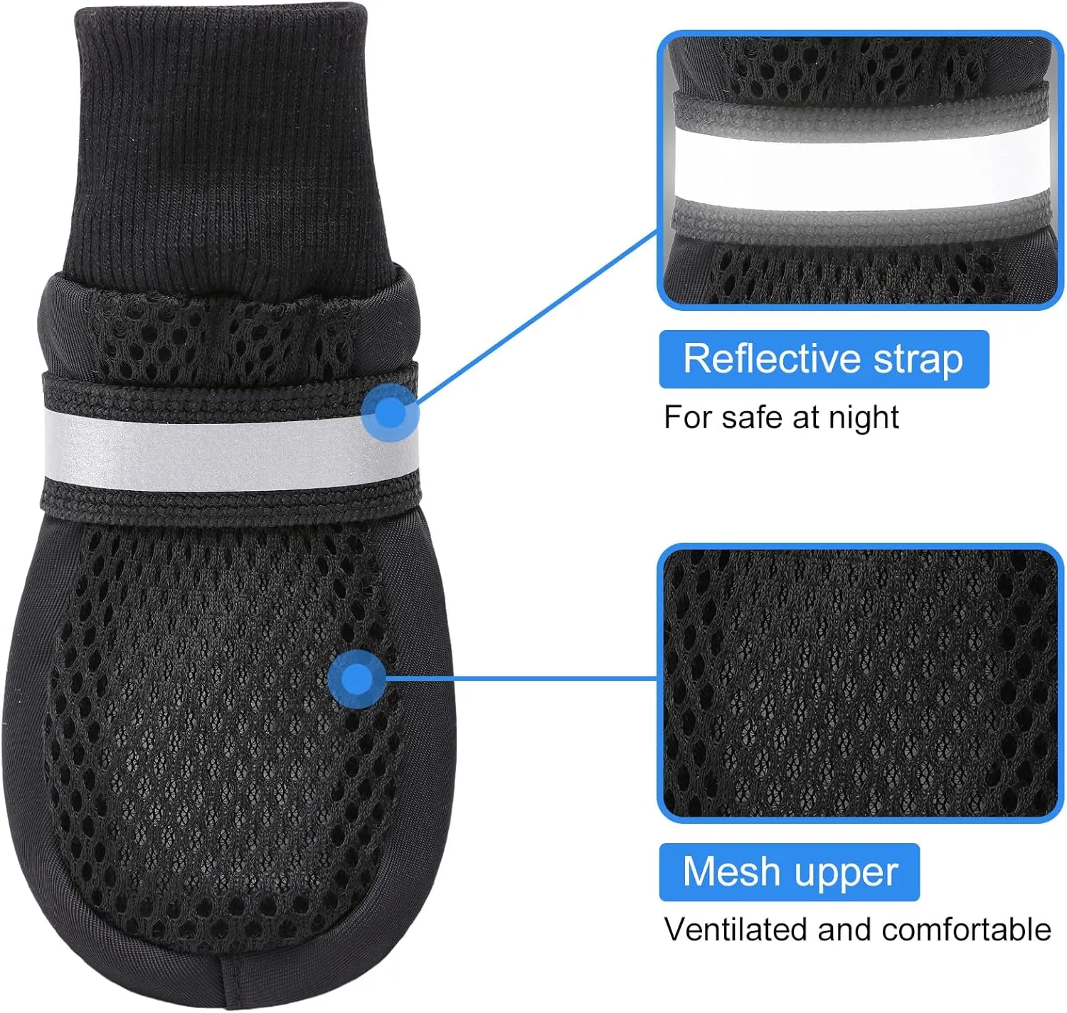 Breathable Mesh Dog Boots, Dog Boots for Large Dogs, Dog Paw Protection for Hot Pavement