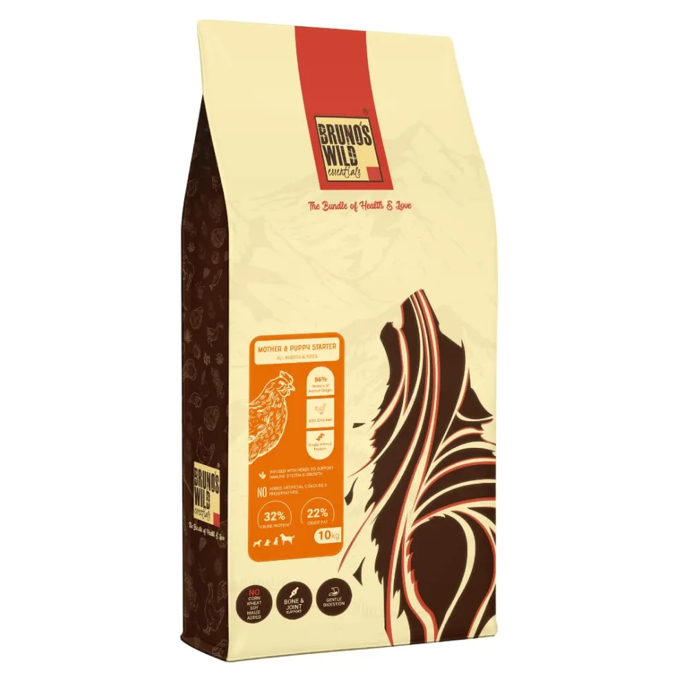 Bruno's Wild Essentials Mother and Puppy Starter Dog Dry Food (Get Sardine Oil Free)