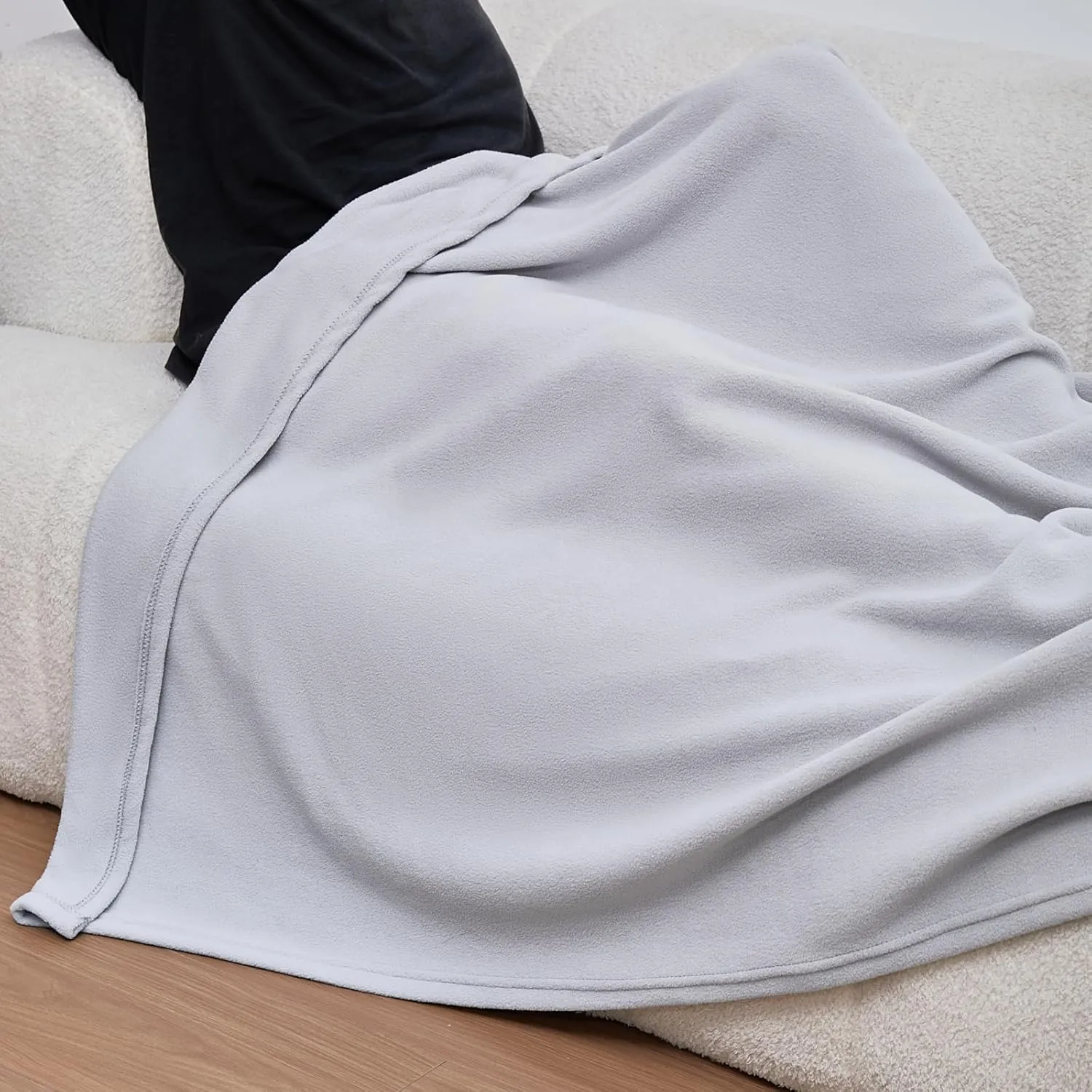 CAI TENG Fleece Throw Blankets 6 Pack Grey Throw Blanket 50 x 60 inch Lightweight Pet-Friendly Soft Throws Comfort Blanket for Bed Couch Dorm Camping