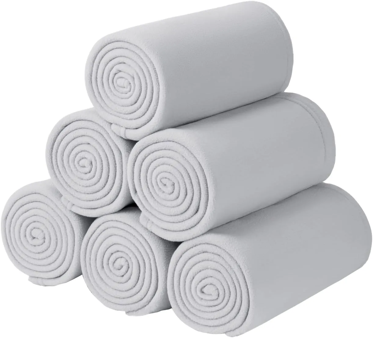CAI TENG Fleece Throw Blankets 6 Pack Grey Throw Blanket 50 x 60 inch Lightweight Pet-Friendly Soft Throws Comfort Blanket for Bed Couch Dorm Camping