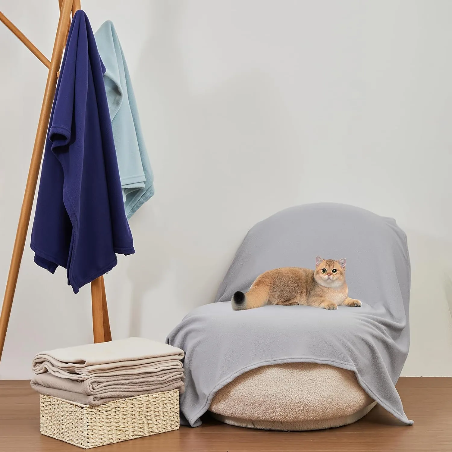 CAI TENG Fleece Throw Blankets 6 Pack Grey Throw Blanket 50 x 60 inch Lightweight Pet-Friendly Soft Throws Comfort Blanket for Bed Couch Dorm Camping