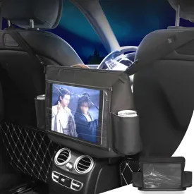 Car Seat Back Net Bag Between Seats Leather Handbag Barrier of Pet Kids