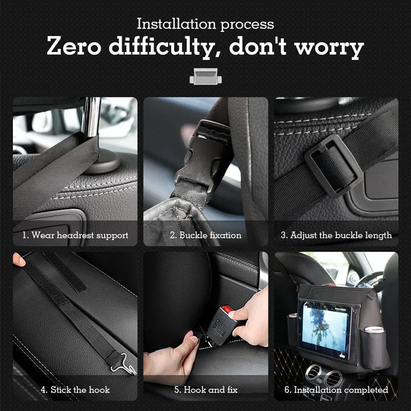 Car Seat Back Net Bag Between Seats Leather Handbag Barrier of Pet Kids