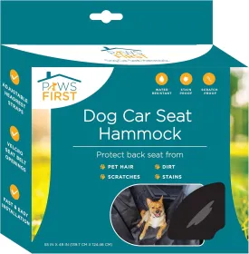 Car Seat Hammock Black for Pets, Water Resistant Pet Seat Cover, Heavy Duty Scratch Proof and Nonslip, Durable Backseat Cover for Cars Trucks and SUVs