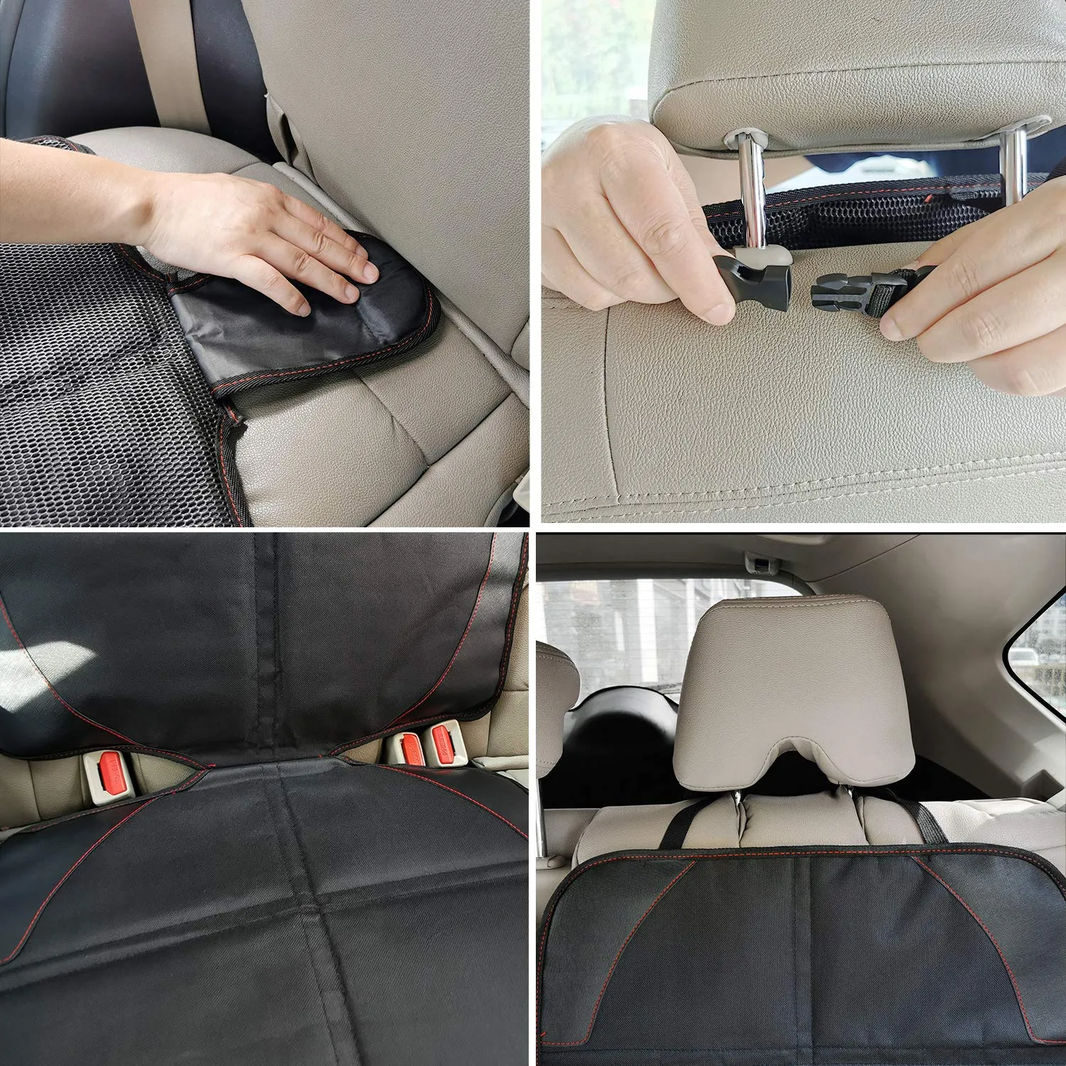 Car Seat Protector for Child Car Seat with Mesh Pockets