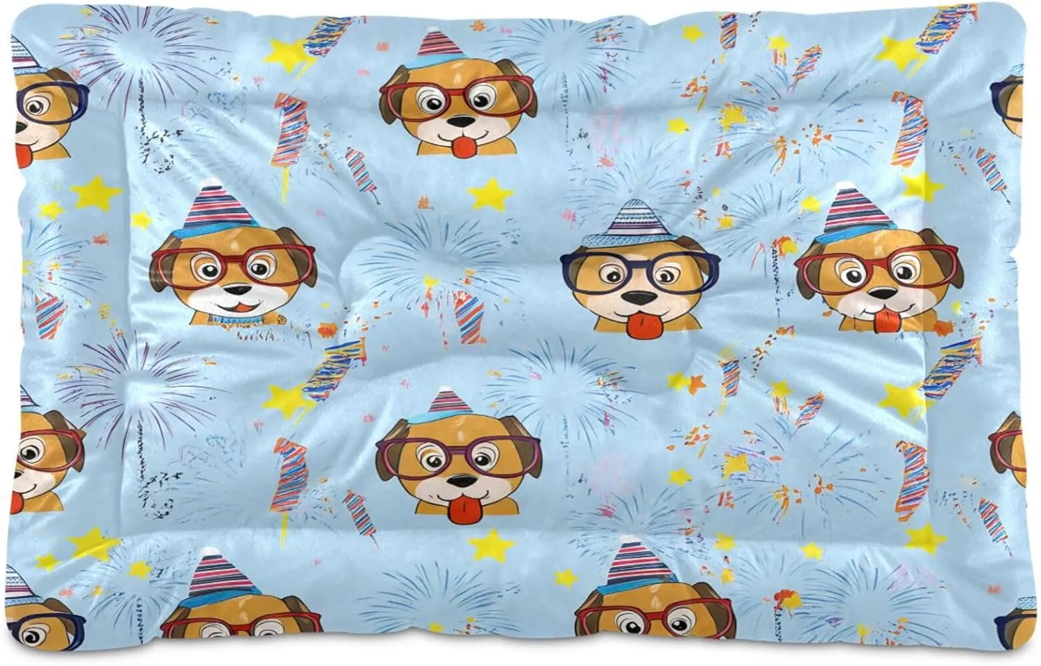 Cartoon Dogs Outdoor Dog Bed for Small Dogs Washable Waterproof Travel Pet Bed Mat Portable Cat Bed with Non-Slip Bottom for Indoor and Sleeping 36 x 24 Inch