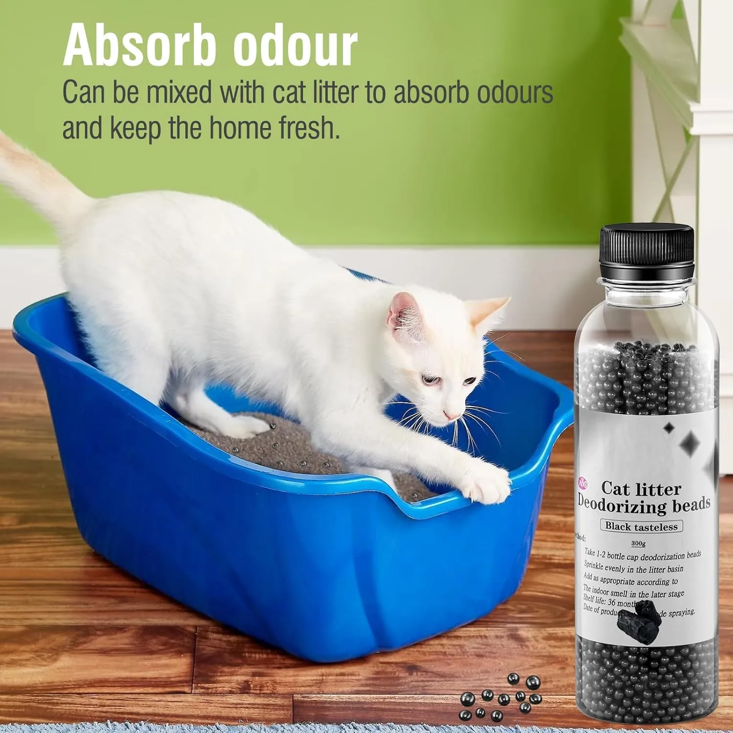 Cat Litter Box Deodorant - Beads & Crystals | Eliminate Cat Stink, Neutralize Odor, 8.5 oz (1 pcs)