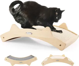 Cat Scratchers for Indoor Cats, Double-Sided Cat Scratcher with Natural Sisal   Carpet Cloth, Durable Solid Wooden Structure Cat Scratch Pad for Cat Scratch Cat Scratcher Lounge, 16.5 X 10.8In