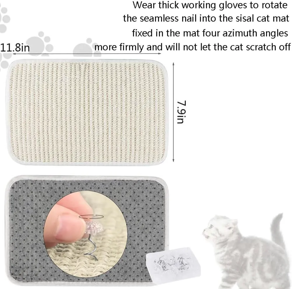 Cat Scratching Pad Natural Sisal Sofa Corner Furniture Protector Scratcher Mats Protecting Carpets and Sofas Couch Corner Furniture Anti-Slip Sisal Cat Repellent Mat for Sofa Bed Desk Legs