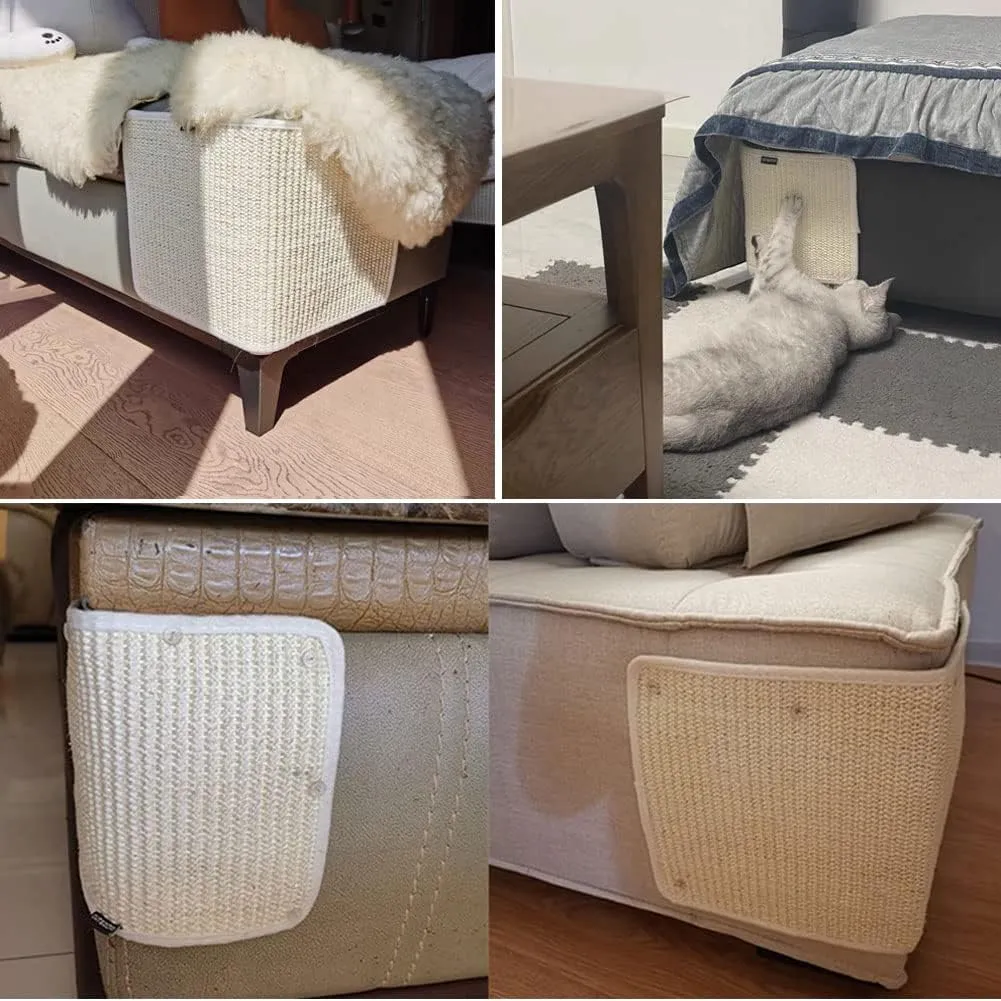 Cat Scratching Pad Natural Sisal Sofa Corner Furniture Protector Scratcher Mats Protecting Carpets and Sofas Couch Corner Furniture Anti-Slip Sisal Cat Repellent Mat for Sofa Bed Desk Legs