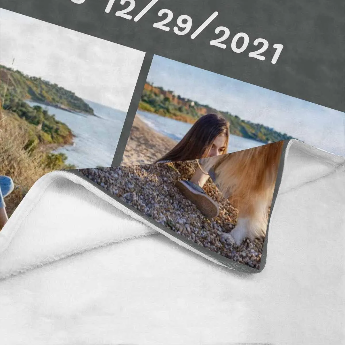 Custom Dog Memorial Blanket - Personalized Throw Blanket with Dog Pictures and Name