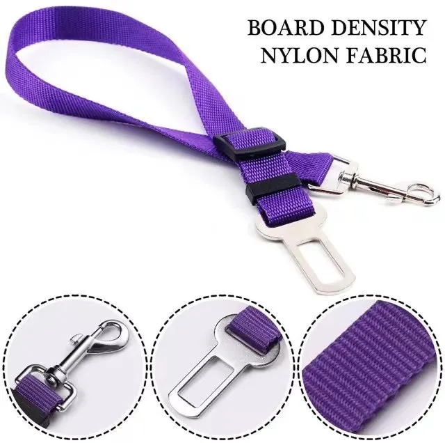 Dog Cat Car Safety Belt Adjustable Leash Vehicle Seat Belt Magic Clip