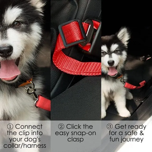 Dog Cat Car Safety Belt Adjustable Leash Vehicle Seat Belt Magic Clip