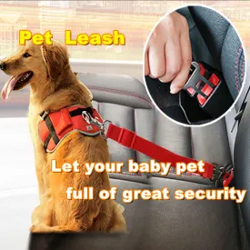 Dog Cat Car Safety Belt Adjustable Leash Vehicle Seat Belt Magic Clip