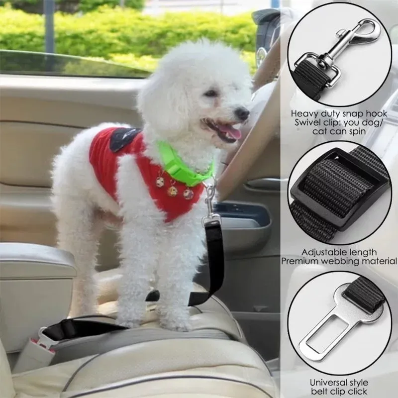 Dog Cat Car Safety Belt Adjustable Leash Vehicle Seat Belt Pet