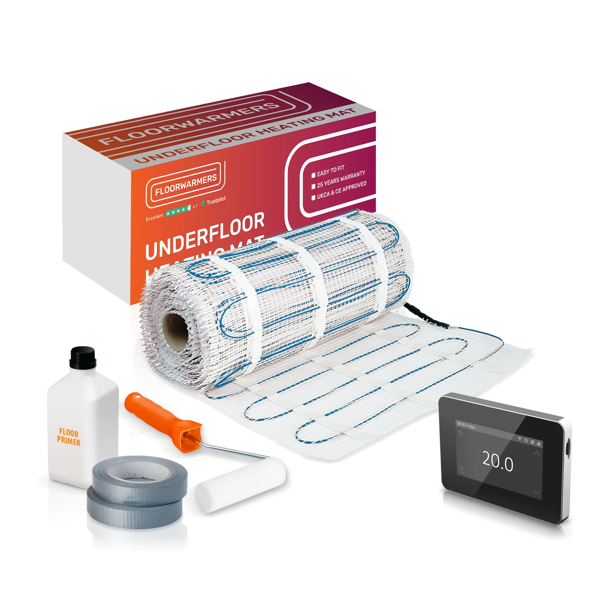 Electric Underfloor Heating Mat Kit, Floorwarmers
