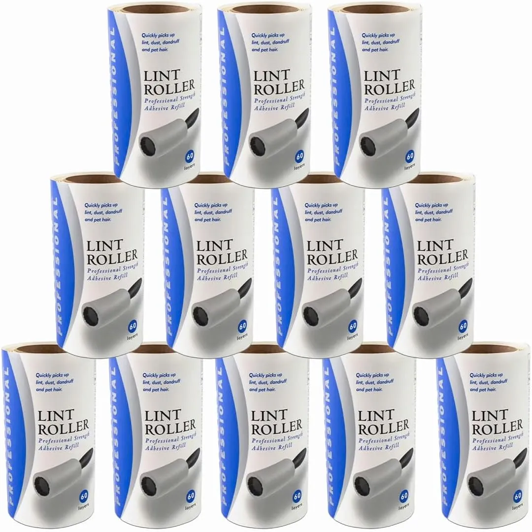 Evercare Lint Remover Refill Extra Sticky 60- Layers - 12 Rolls -No Handle