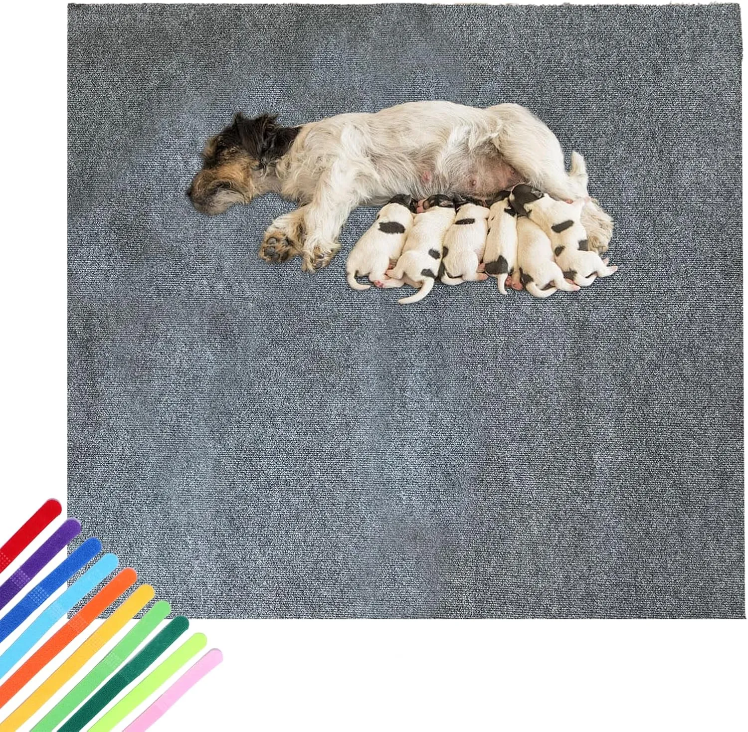 Extra Large Reusable Pee Pads for Dogs, Waterproof Non-Slip Washable cuttable Dog Pee Pads, for pet births, Puppy Play and More, Gray, 47 x 51