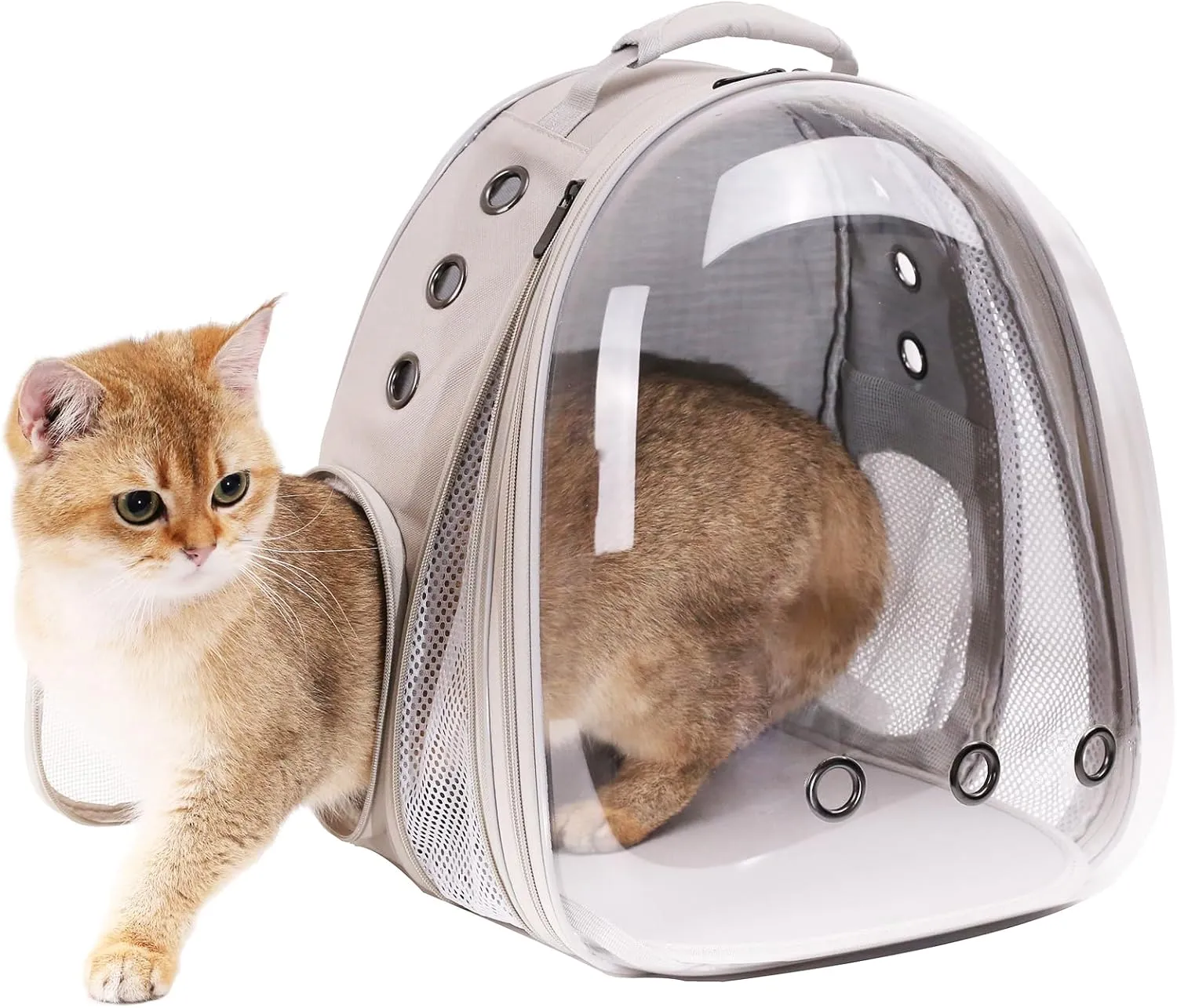 Front Expandable Cat Backpack, Fit up to 20 lbs, Space Capsule Bubble Window Pet Carrier Backpack for Large Fat Cat and Small Puppy