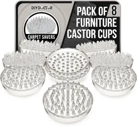 Furniture Caster Cups (8 Pack)  53 Spike Design Heavy Duty Carpet Protectors for Furniture Legs  Perfect for Home & Office Use