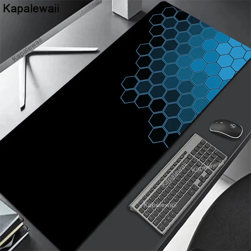 Geometric Large Gaming Mousepads- XXL Keyboard Mats-Black Desk Pad