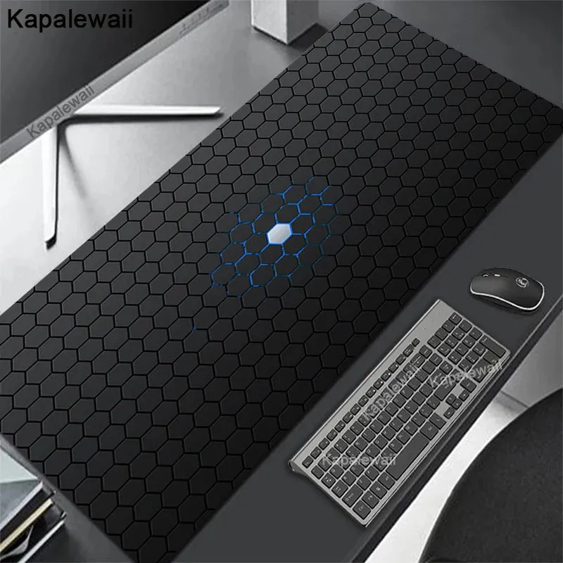 Geometric Large Gaming Mousepads- XXL Keyboard Mats-Black Desk Pad