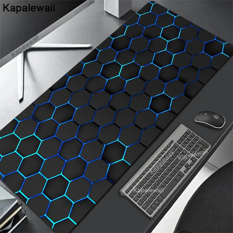 Geometric Large Gaming Mousepads- XXL Keyboard Mats-Black Desk Pad