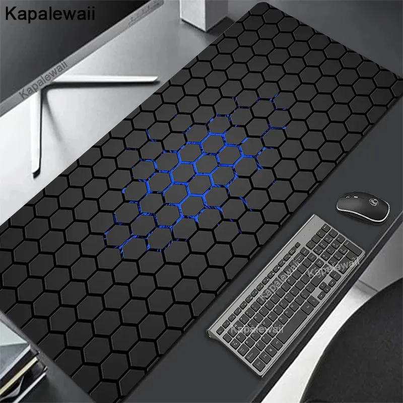 Geometric Large Gaming Mousepads- XXL Keyboard Mats-Black Desk Pad