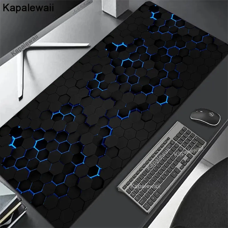 Geometric Large Gaming Mousepads- XXL Keyboard Mats-Black Desk Pad