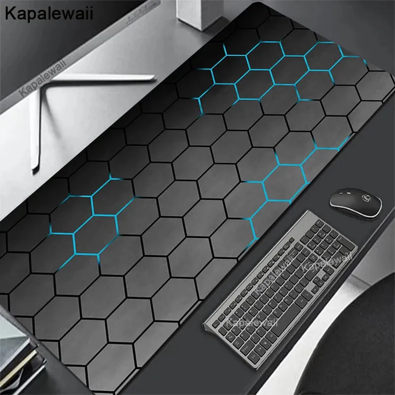 Geometric Large Gaming Mousepads- XXL Keyboard Mats-Black Desk Pad