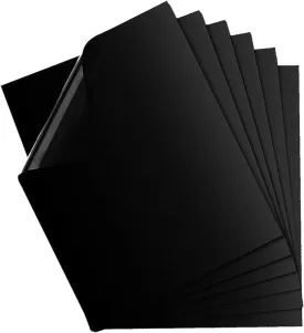 GQC Grill Mat, Set of 6 BBQ Grill Mat Nonstick Reusable Barbecue Baking Mat Teflon Cooking Mats for Electric Grill Gas Charcoal BBQ, FDA-Approved, PFOA-Free, 15.75 * 11.8Inch, Black 6(40X30) CM