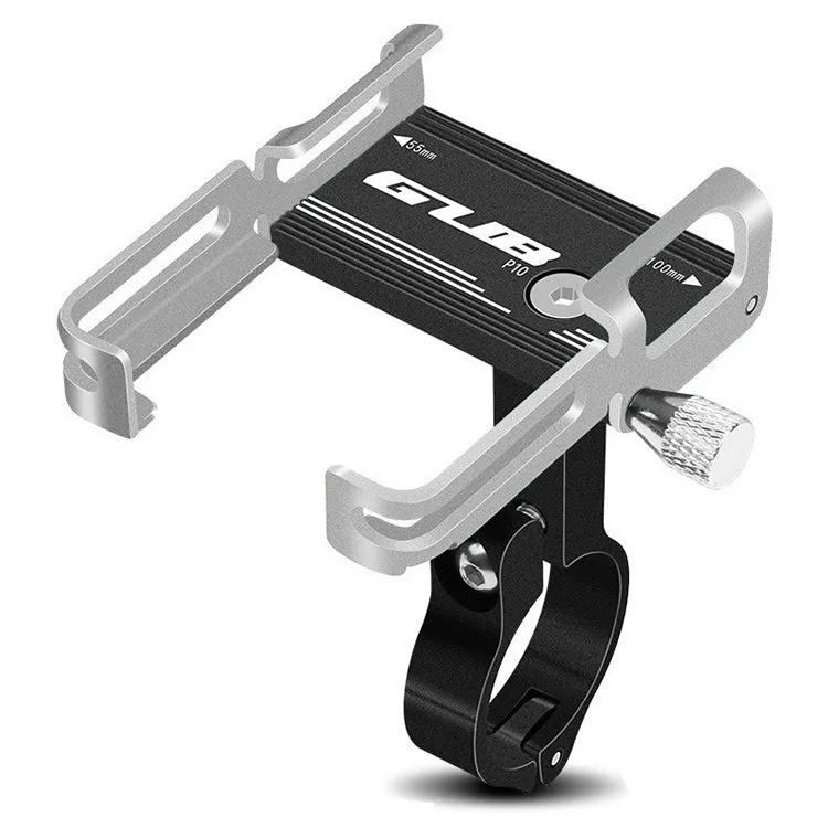 GUB P10 Aluminum Bike Phone Holder(Black Silver)