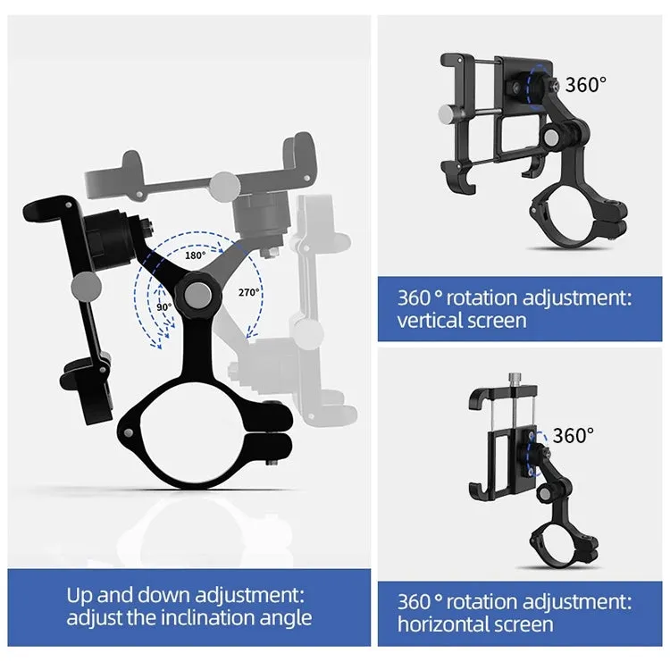 GUB Plus 11 Rotatable Bicycle Phone Holder(Titanium Color)
