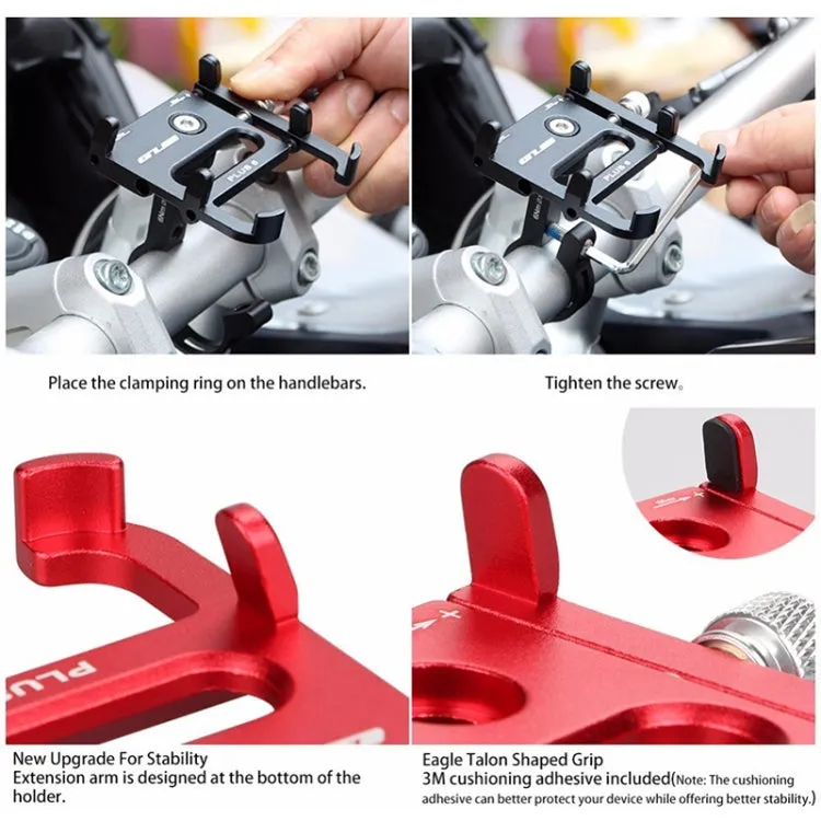 GUB Plus 6 Aluminum Alloy MTB Bike Bicycle Phone Holder(Titanium Color)