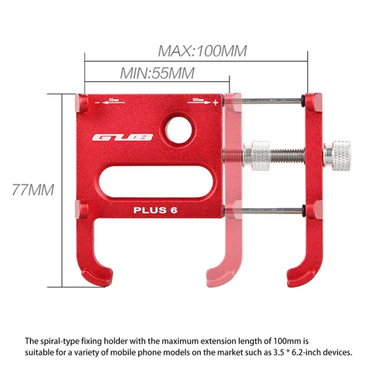 GUB Plus 6 Aluminum Alloy MTB Bike Bicycle Phone Holder(Titanium Color)